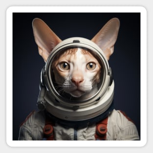 Astronaut Cat in Space - Cornish Rex Magnet